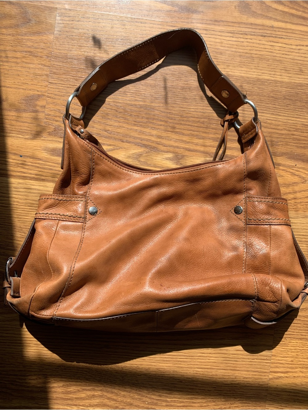 Fossil Medium Brown Genuine Leather Purse Bag Y2K Retro Shoulder Bag Vintage